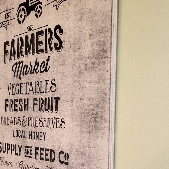 Farmer's Market Farmhouse Rustic Wood Sign 16x20 - Picture 2 of 4